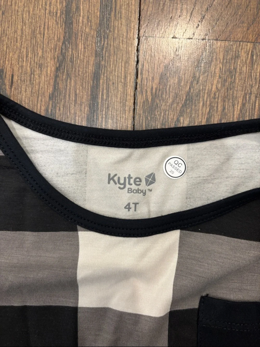 Kyte BABY Black & White Buffalo Check Short Sleeve Pajama Set